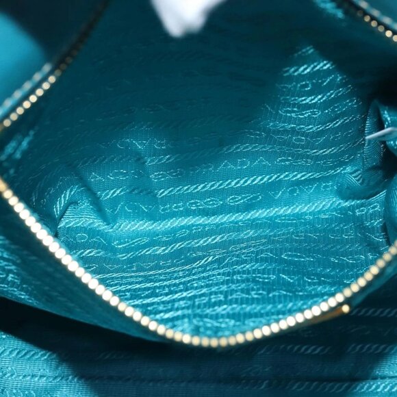 PRADA Hand Bag Nylon Turquoise Blue Auth 81466 - Picture 13 of 16